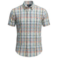 Camisa Ralph Lauren Masculina Manga Curta Xadrez Aquarela Americano Pony Azul Celeste