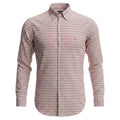 Camisa Ralph Lauren Masculina Oxford Xadrez Invernal Rosa Pony Goiaba