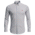 Camisa Ralph Lauren Masculina Oxford Xadrez Invernal Branca Pony Vermelho