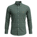 Camisa Ralph Lauren Masculina Oxford Xadrez Invernal Verde Pony Abóbora