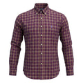 Camisa Ralph Lauren Masculina Oxford Xadrez Invernal Vinho Pony Roxo
