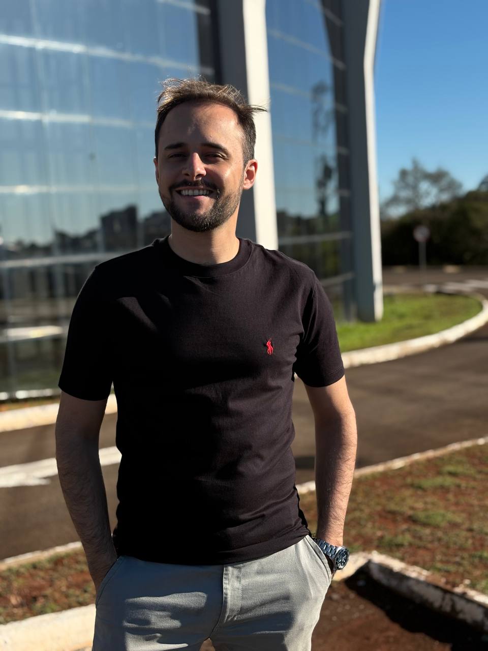 Camiseta Básica Masculina Supima Siliconada Ralph Lauren Preta Pony Vermelho