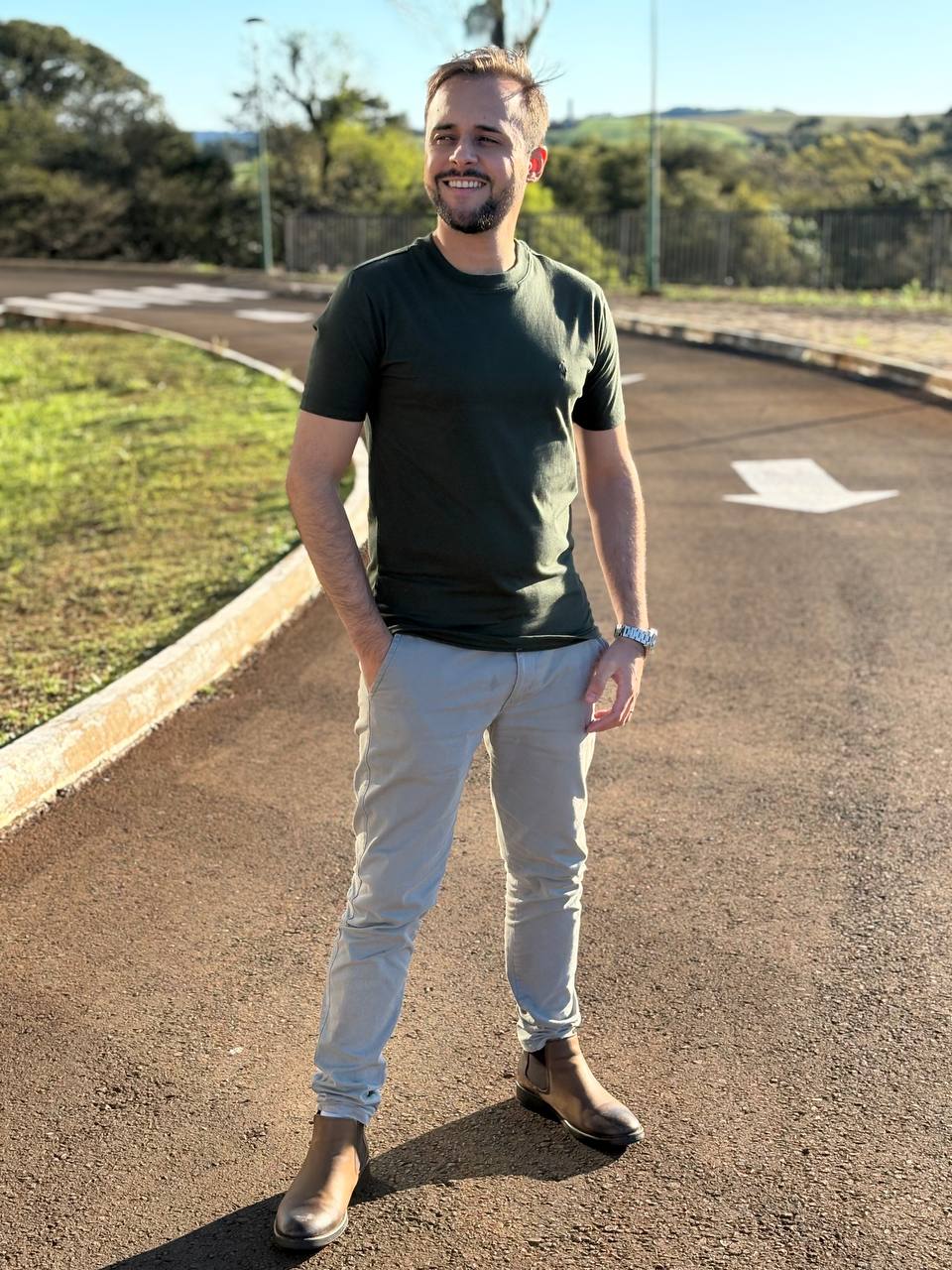 Camiseta Básica Masculina Supima Siliconada Ralph Lauren Verde Pony Marinho