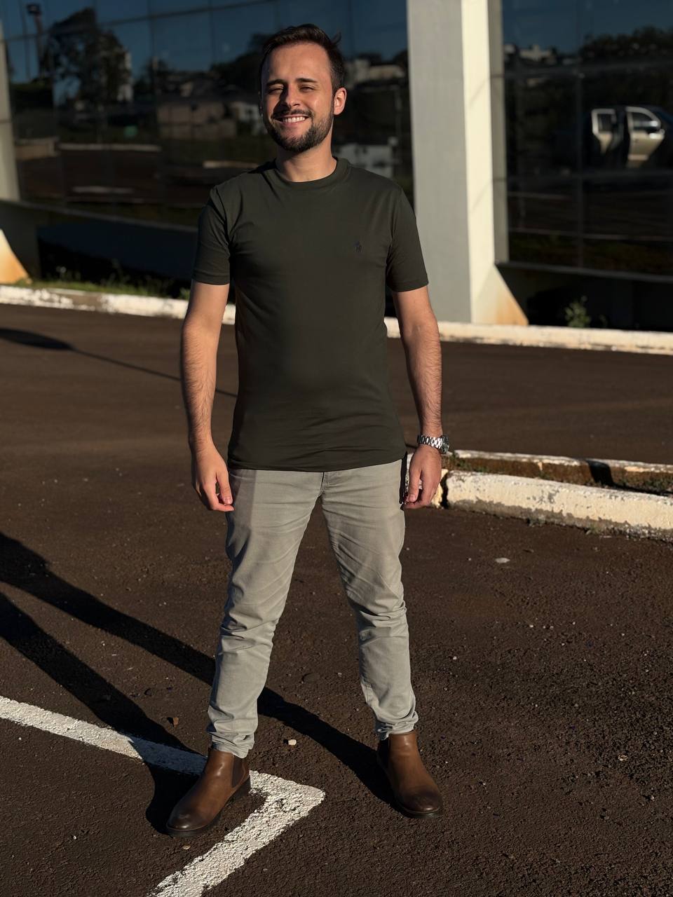 Camiseta Básica Masculina Supima Siliconada Ralph Lauren Verde Pony Marinho