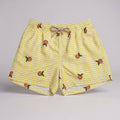 Shorts Praia Masculino Khotz Estampa Tangerina Amarelo com Ponteiras em Metal