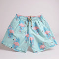 Shorts Praia Masculino Khotz Estampa Flamingo Azul com Ponteiras em Metal