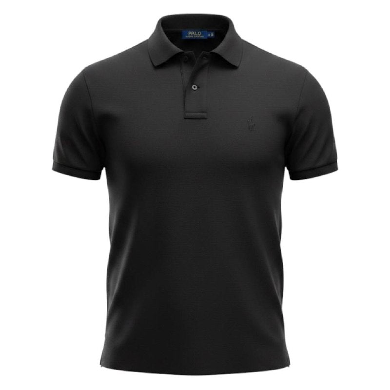 Polo Ralph Lauren Masculina Preta Colarinho Italiano Monocromática