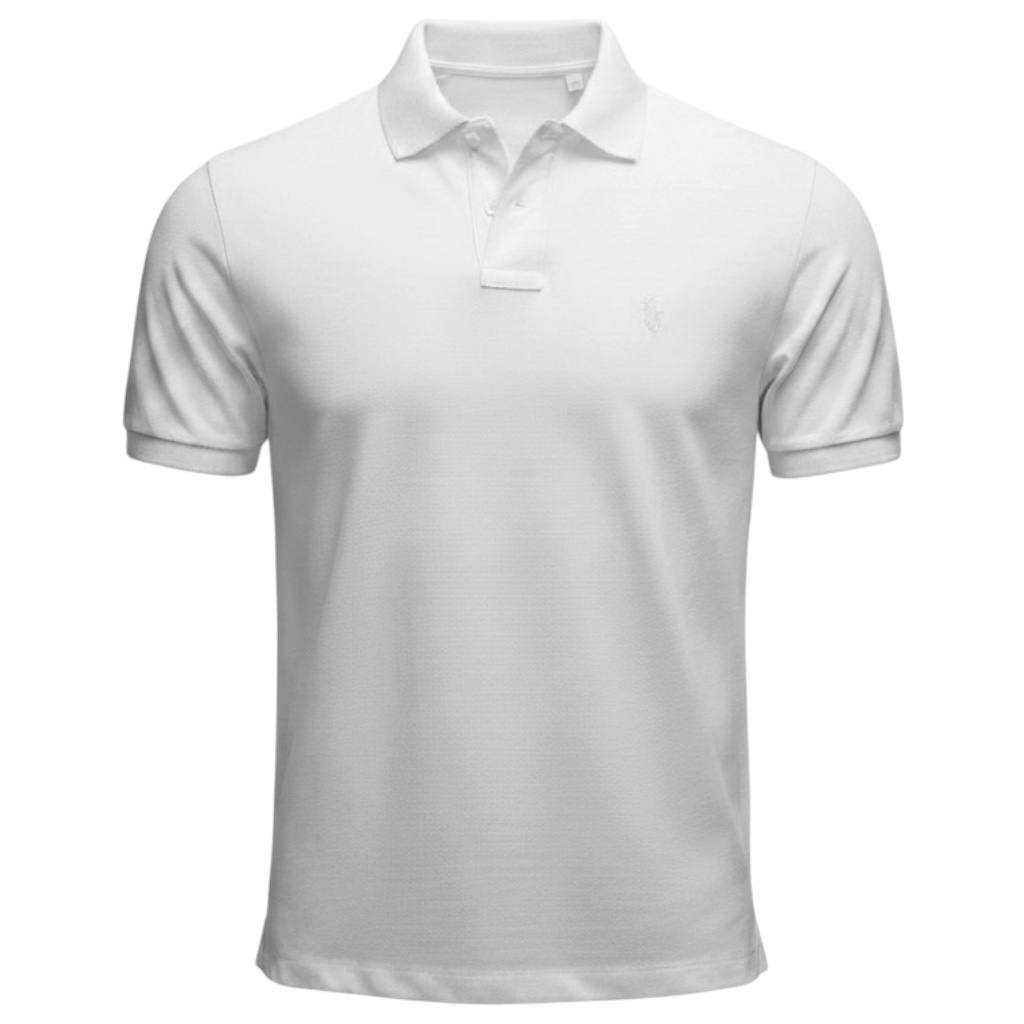 Polo Ralph Lauren Masculina Branca Colarinho Italiano Monocromática