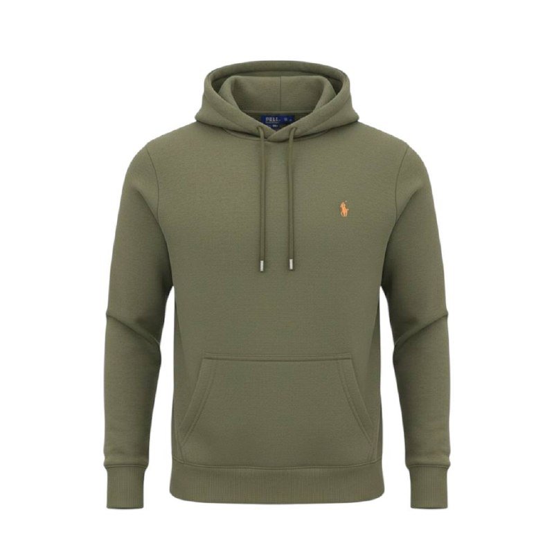 Moletom Ralph Lauren Masculino Verde Exército Pony Laranja