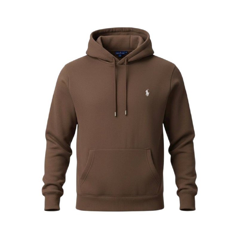 Moletom Ralph Lauren Masculino Marrom Pony Branco