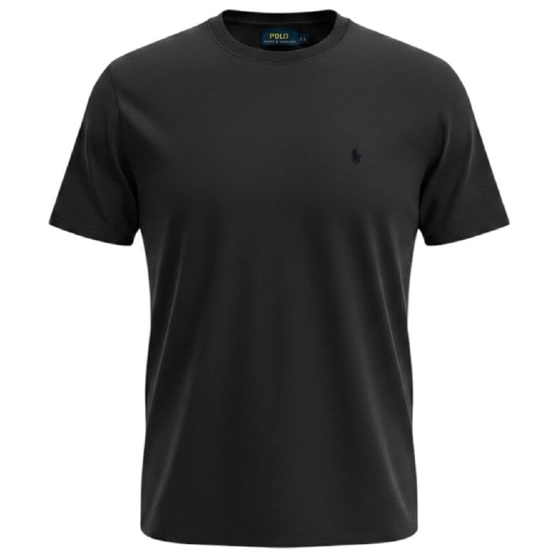 Camiseta Básica Masculina Supima Siliconada Ralph Lauren Preta Monocromática