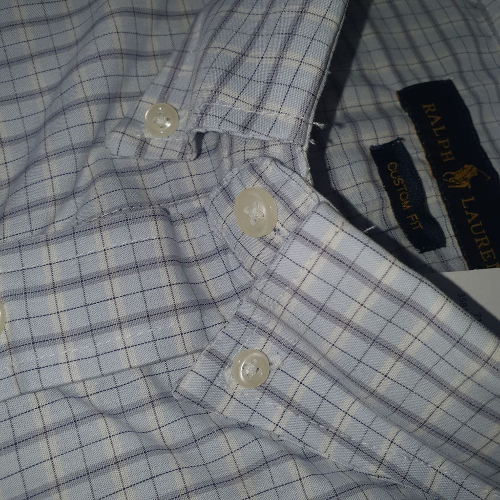 Camisa Ralph Lauren Masculina Xadrez Executivo Pony Marinho