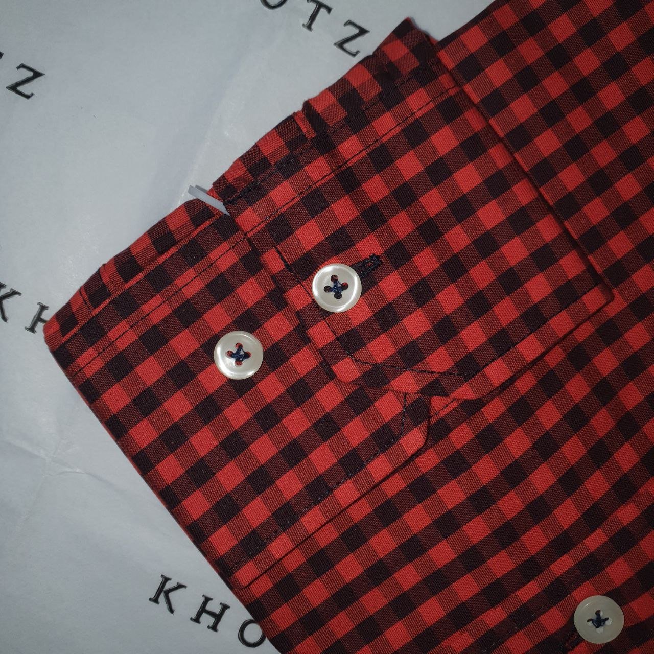 Camisa Ralph Lauren Masculina Xadrez Vermelho Sangue Pony Azul
