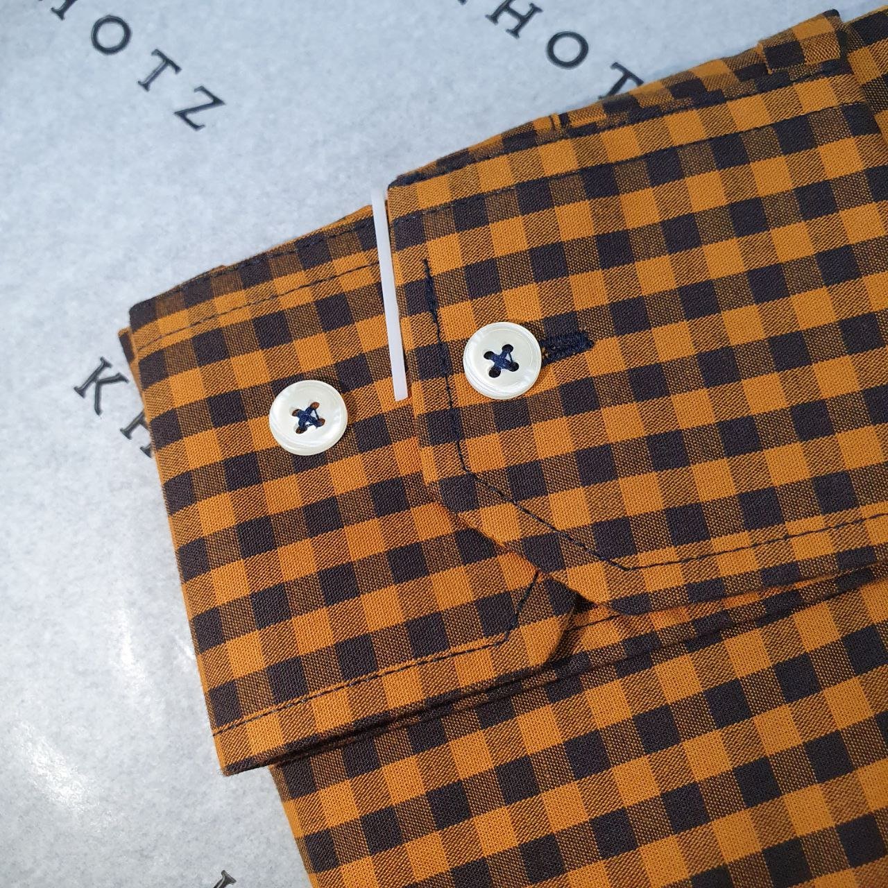 Camisa Ralph Lauren Masculina Xadrez Mostarda Pony Preto