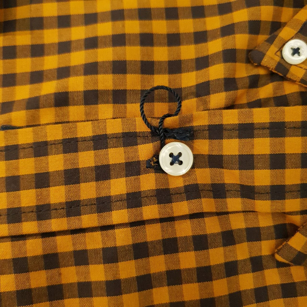 Camisa Ralph Lauren Masculina Xadrez Mostarda Pony Preto