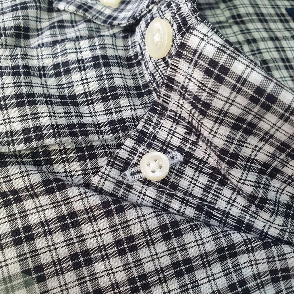 Camisa Ralph Lauren Masculina Xadrez Preto e Branco Pony clássico