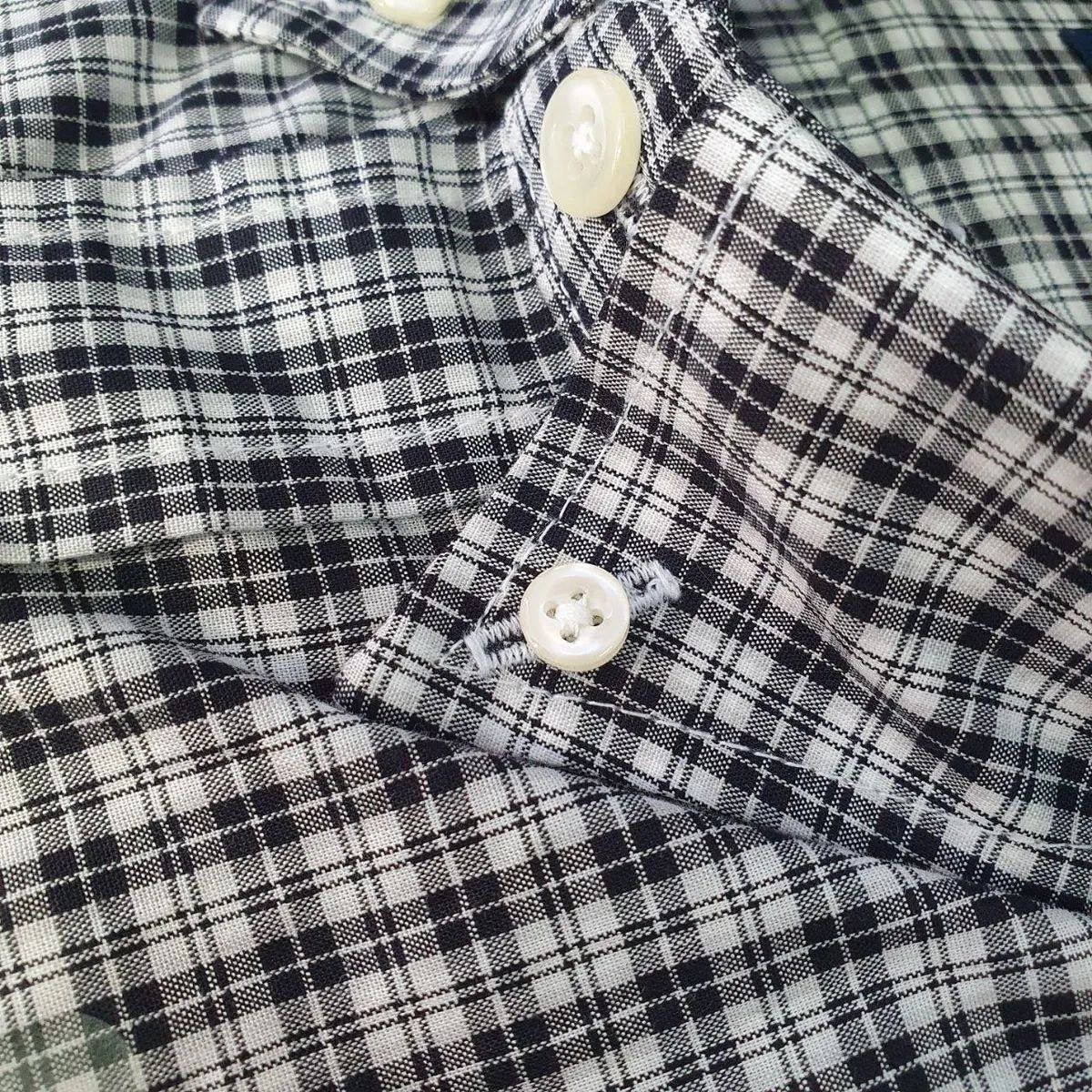 Camisa Ralph Lauren Masculina Xadrez Preto e Branco Pony clássico