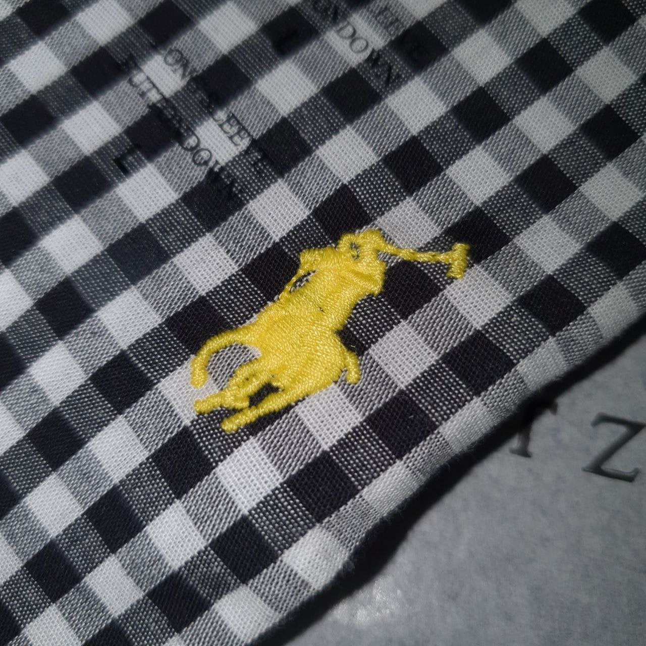 Camisa Ralph Lauren Masculina Xadrez Preto Pony Amarelo