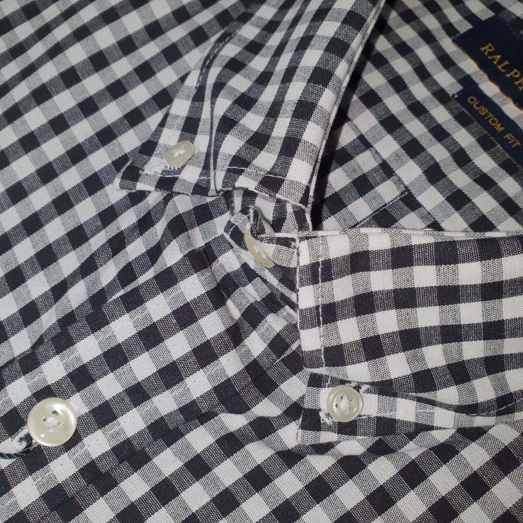Camisa Ralph Lauren Masculina Xadrez Preto Pony Amarelo
