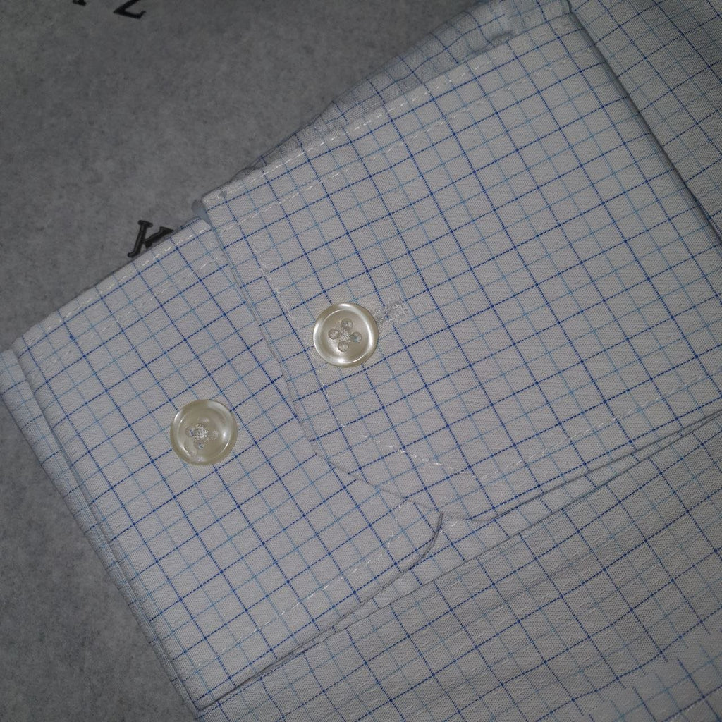Camisa Ralph Lauren Masculina Xadrez Minimalista Executivo Pony Azul