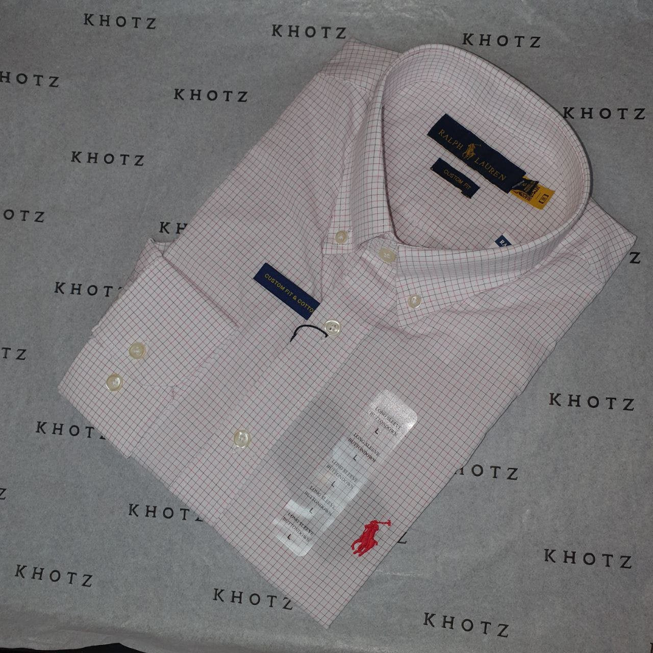 Camisa Ralph Lauren Masculina Xadrez Minimalista Executivo Pony Vermelho