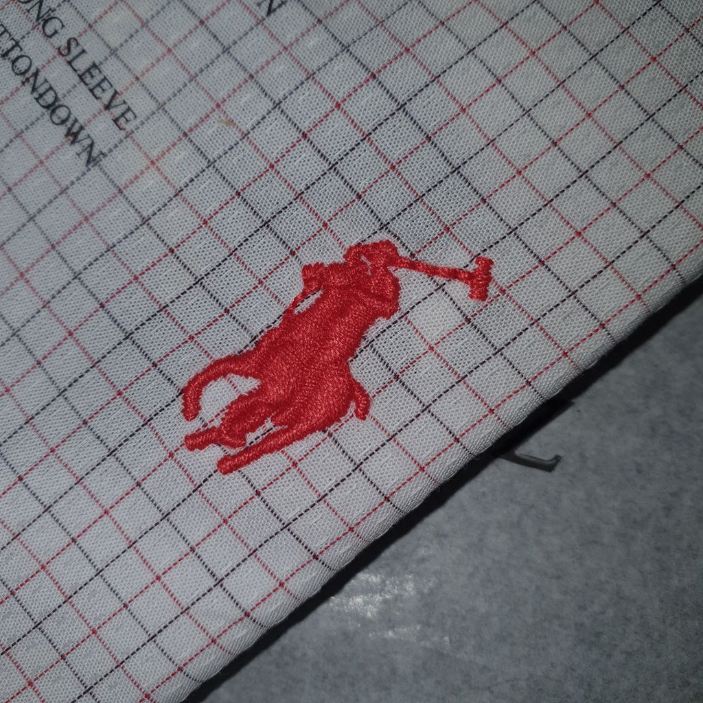 Camisa Ralph Lauren Masculina Xadrez Minimalista Executivo Pony Vermelho