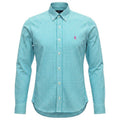 Camisa Ralph Lauren Masculina Xadrez Esmeralda Pony Rosa