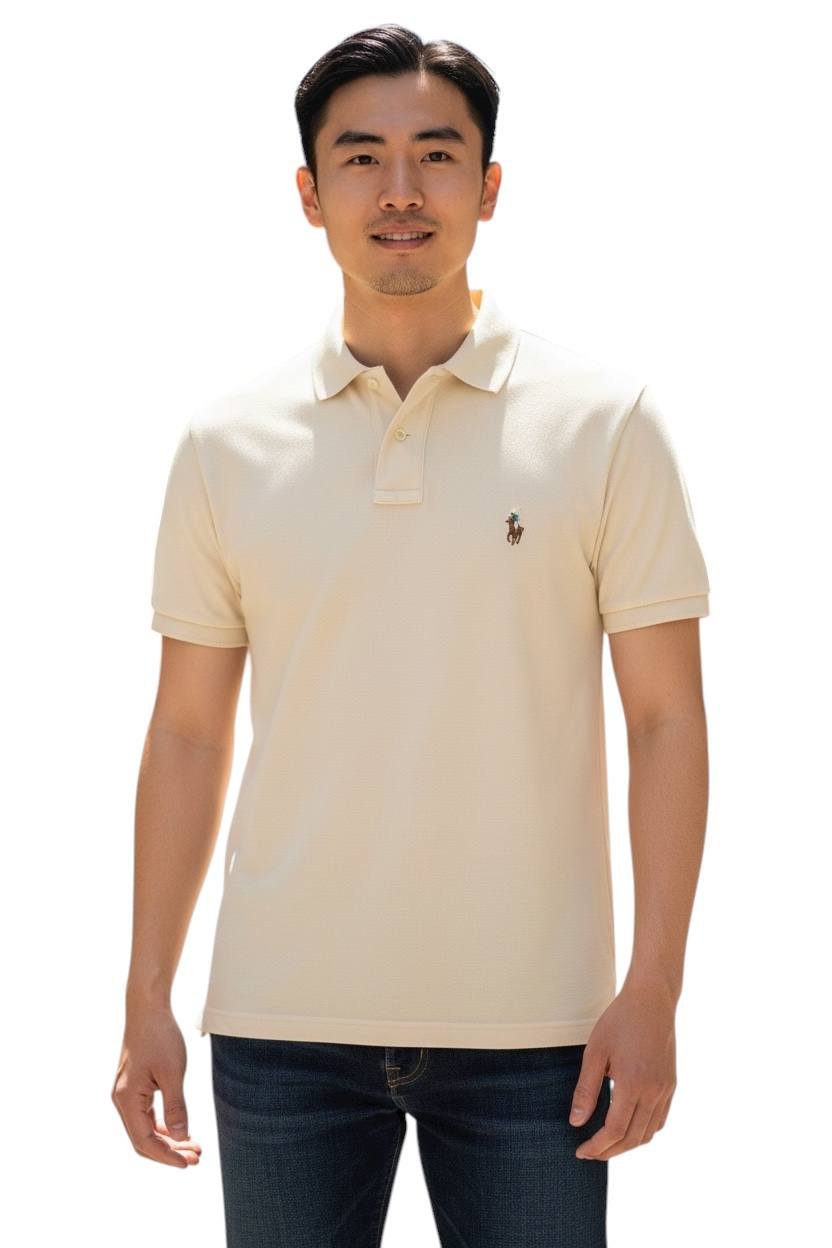 Polo Ralph Lauren Masculina Creme Pony Colorido