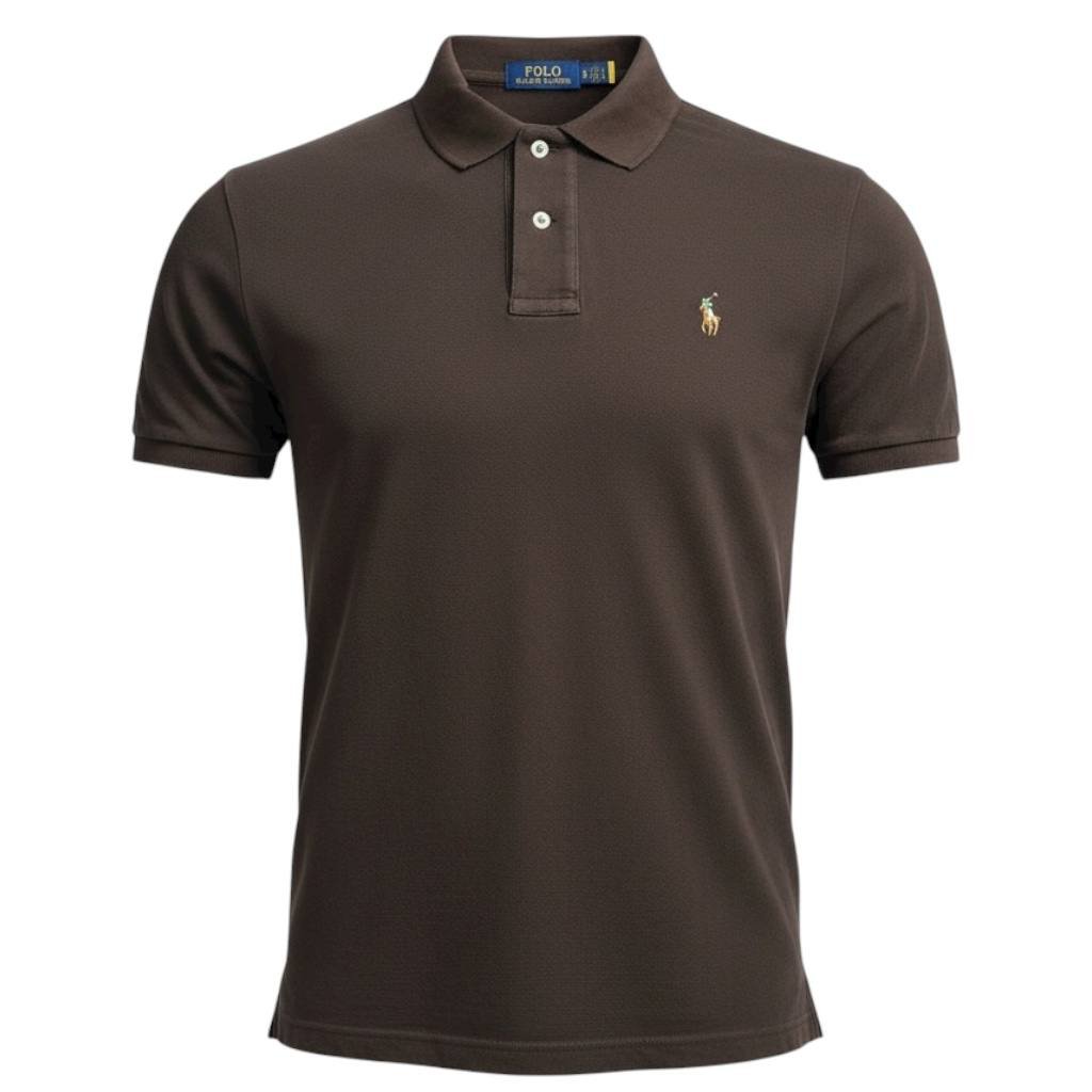 Polo Ralph Lauren Masculina Marrom Escuro Pony Colorido
