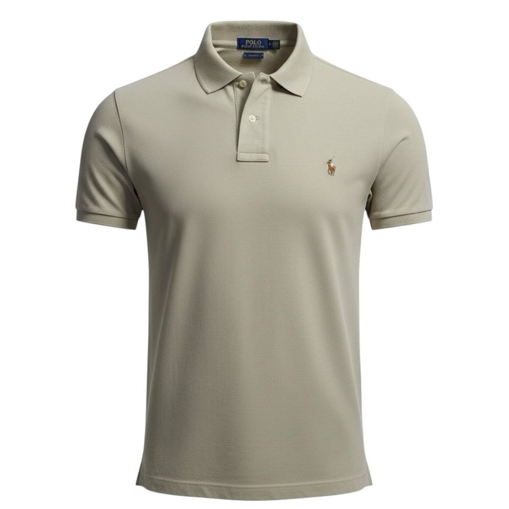 Polo Ralph Lauren Masculina Bege Pony Colorido