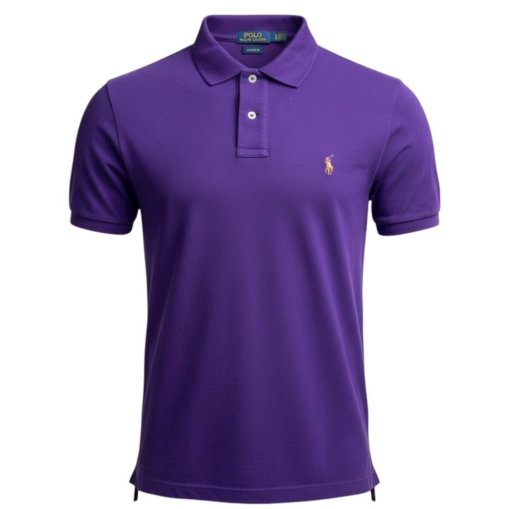 Polo Ralph Lauren Masculina Roxa Pony Colorido