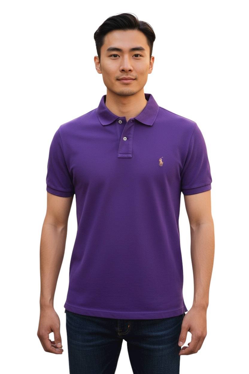 Polo Ralph Lauren Masculina Roxa Pony Colorido