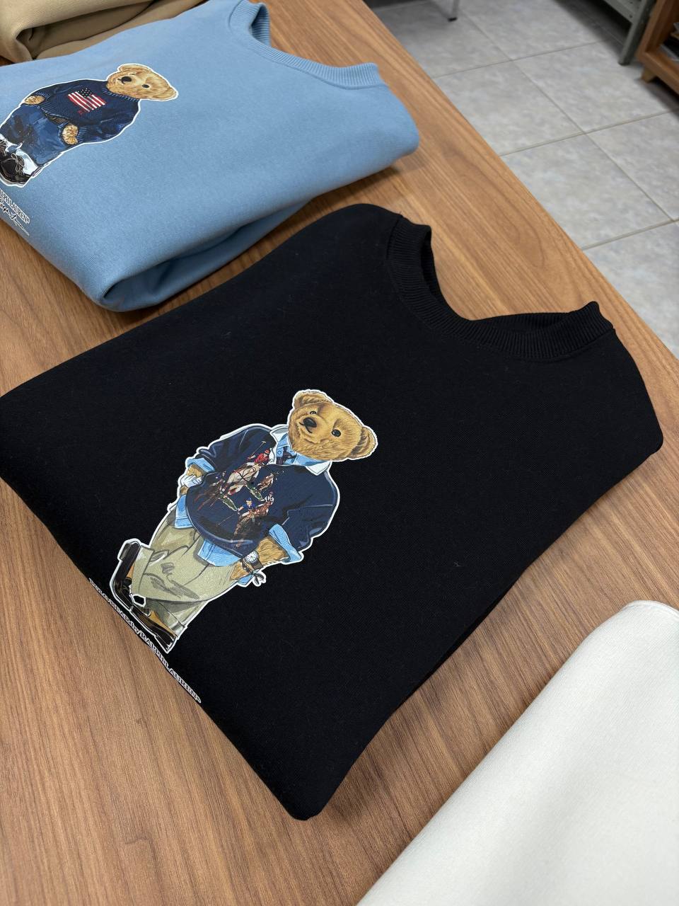 Moletom Ralph Lauren Masculino Preto Peluciado Urso Americano