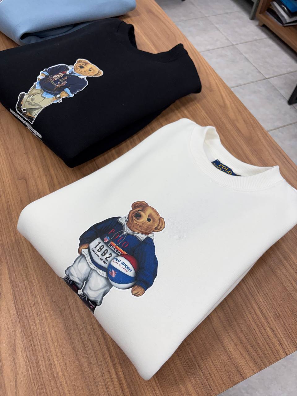 Moletom Ralph Lauren Masculino Branco Peluciado Urso Americano