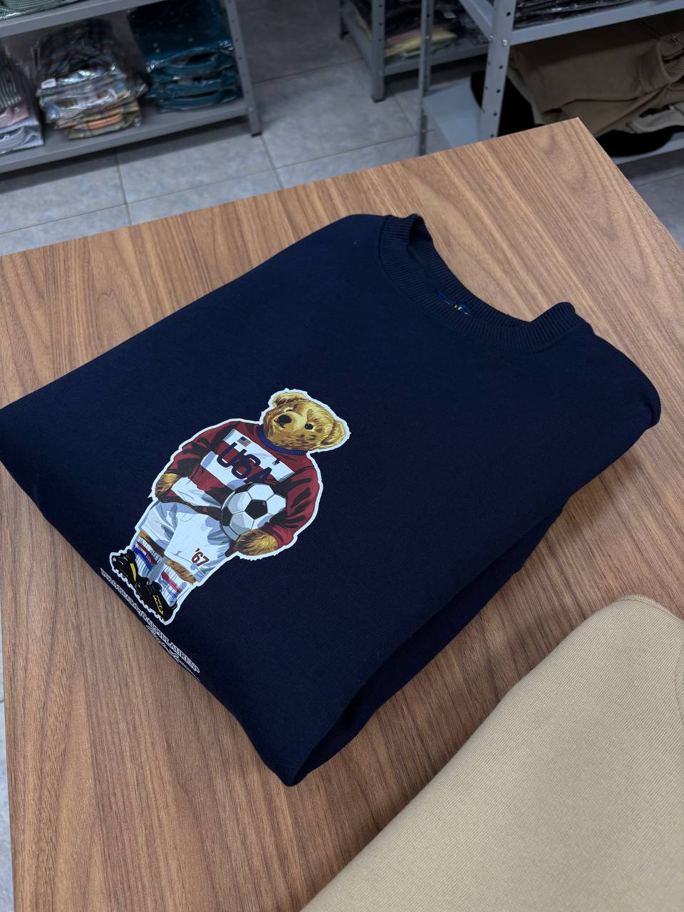 Moletom Ralph Lauren Masculino Marinho Peluciado Urso Americano