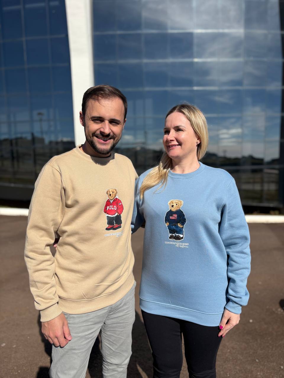 Moletom Ralph Lauren Masculino Areia Peluciado Urso Americano