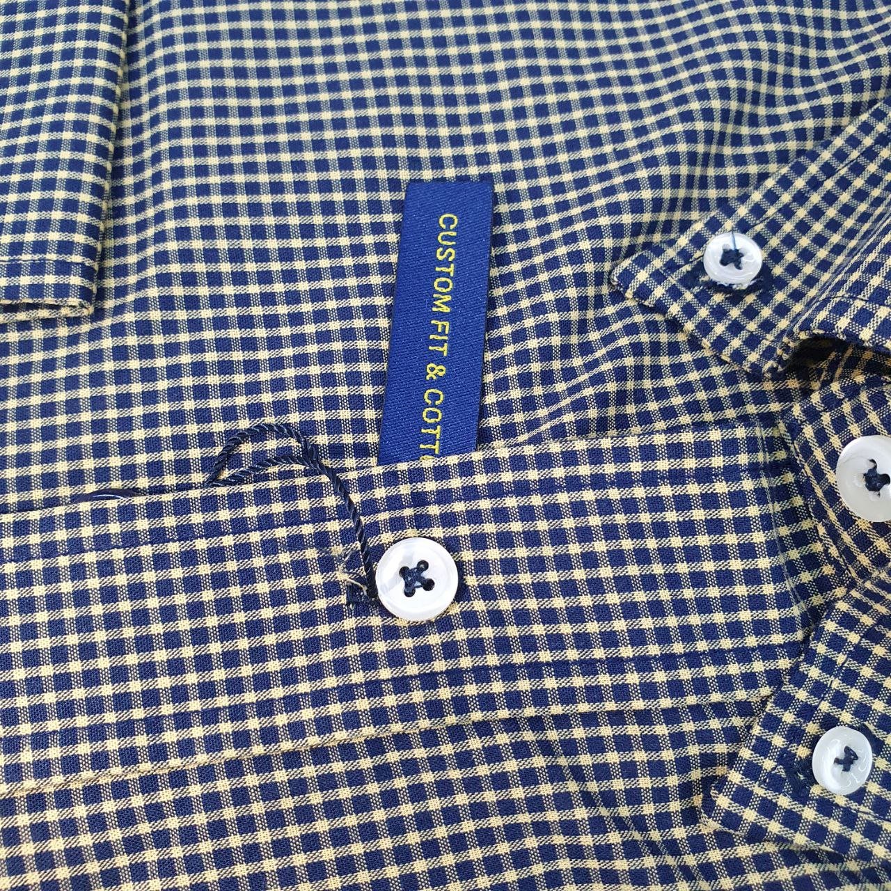 Camisa Ralph Lauren Masculina Micro Xadrez Mostarda Pony Preto