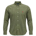Camisa Ralph Lauren Masculina Micro Xadrez Verde Exército Pony Bordô