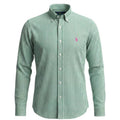 Camisa Ralph Lauren Masculina Micro Xadrez Verde Cidreira Pony Rosa