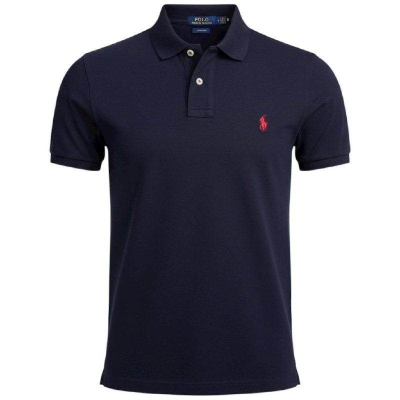 Polo Ralph Lauren Masculina Azul Marinho Pony Vermelho