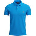 Polo Ralph Lauren Masculina Azul Ciano Pony Laranja