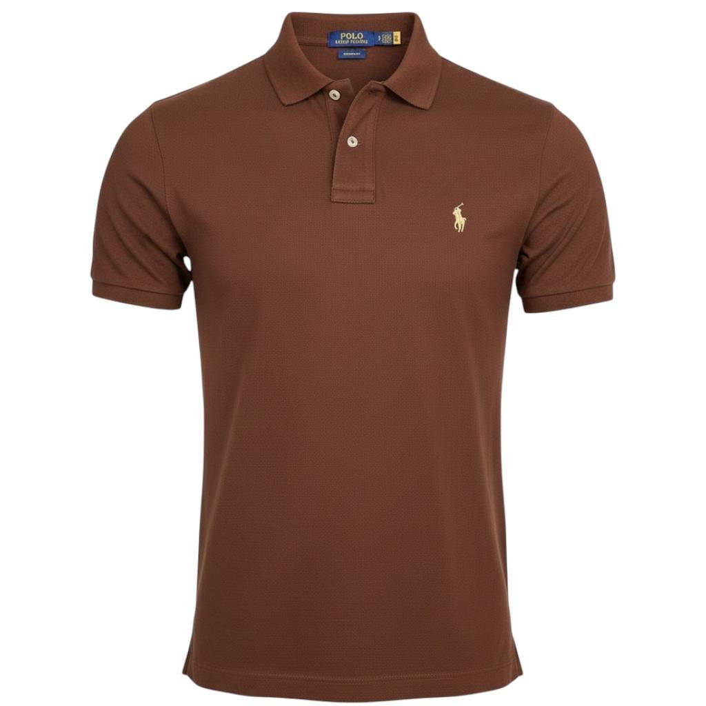 Polo Ralph Lauren Masculina Caramelo Escuro Pony Creme