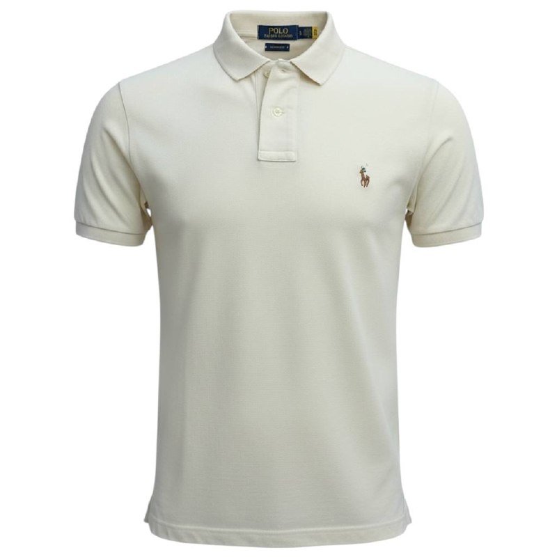 Polo Ralph Lauren Masculina Creme Pony Colorido
