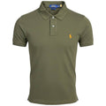Polo Ralph Lauren Masculina Verde Exército Pony Laranja