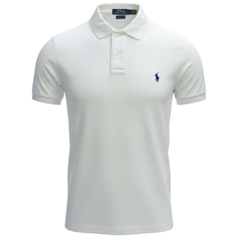 Polo Ralph Lauren Masculina Branca Pony Marinho