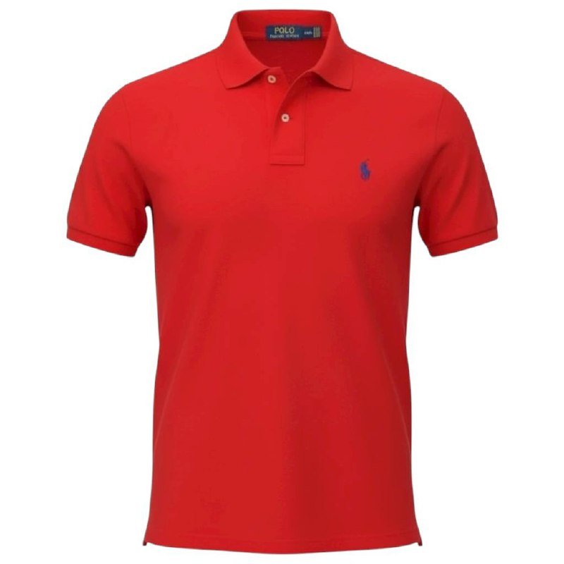 Polo Ralph Lauren Masculina Vermelha Pony Marinho