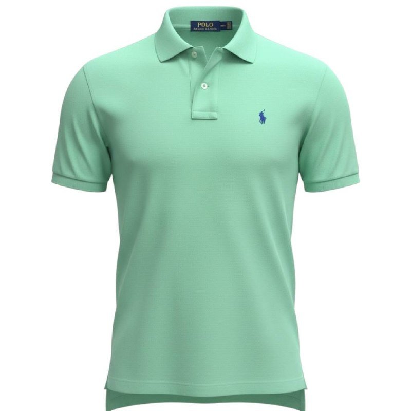 Polo Ralph Lauren Masculina Verde Água Pony Azul