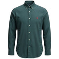 Camisa Ralph Lauren Masculina Micro Xadrez Verde Floresta Pony Vermelho