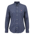 Camisa Ralph Lauren Masculina Xadrez Azul Pony Pitaya