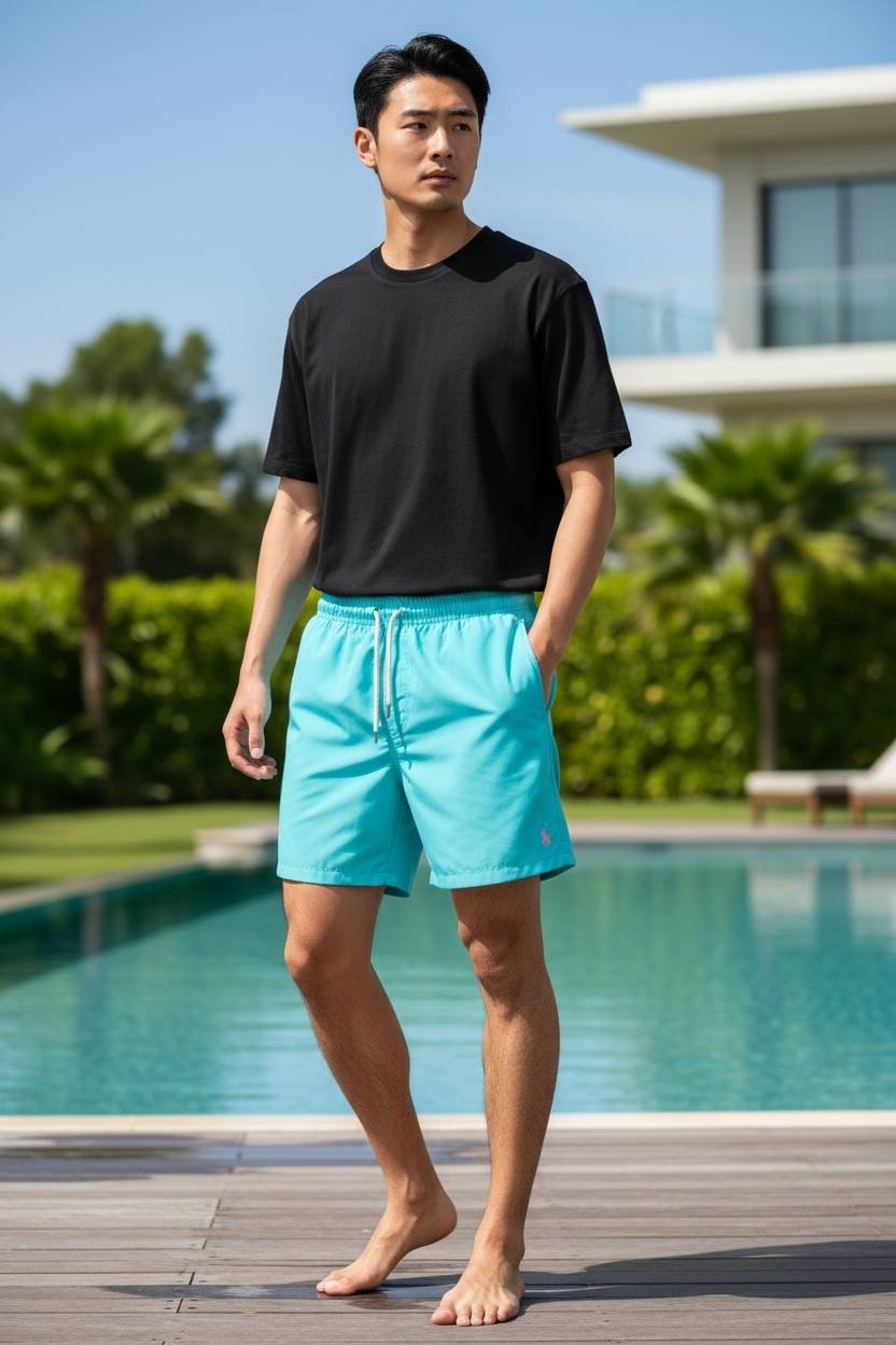Shorts Ralph Lauren Masculino Praia Cor Verde Água
